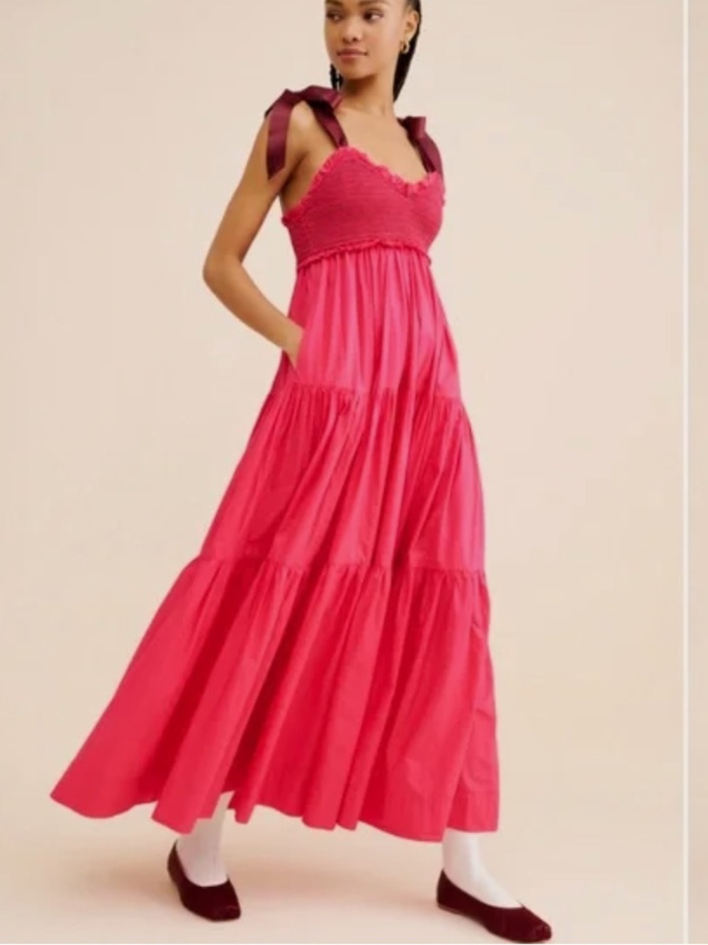 Free people bluebell pink maxi dress nwt